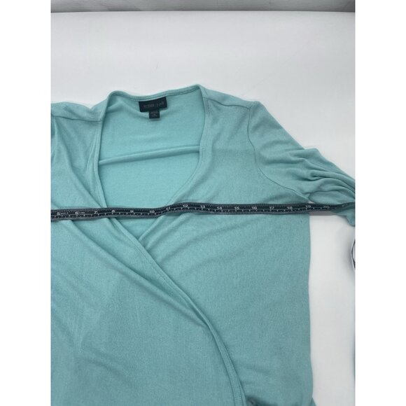 J. Jill Women's Sz XS Petite Teal Linen Blend Open Duster Cardigan Sweater Top - Picture 5 of 5